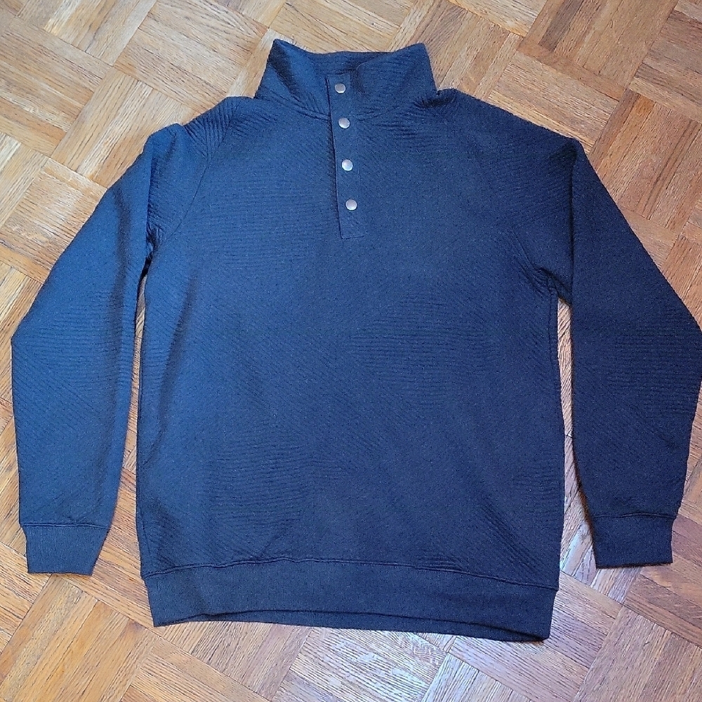 Goodfellow & Co Men's Dark Gray Button-Up Ribbed Pullover with Buttoms Size M